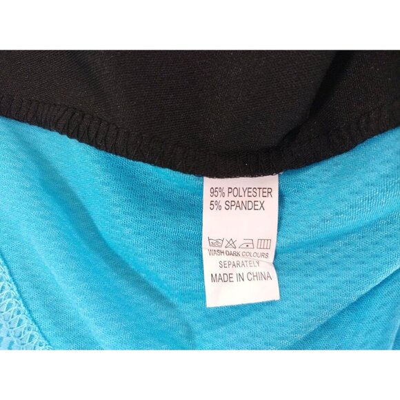 Black and blue color block sports skirt with shorts, polyester/spandex, size XL. - Picture 4 of 9